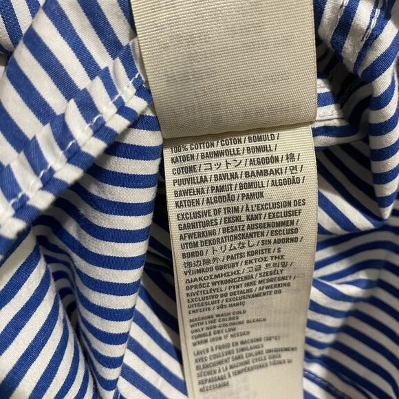 HOLLISTER Shirt Button Down Striped Long Sleeve 100% Cotton Womens S Blue White - Picture 9 of 10